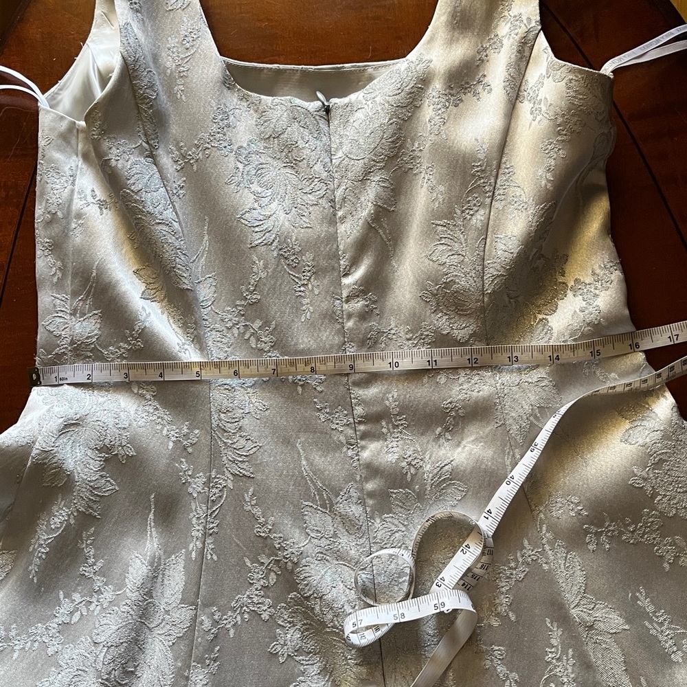 Scott McClintock silver metallic formal/ Prom/ bridesmaid/ wedding dress Vtg. 10 - Picture 9 of 11